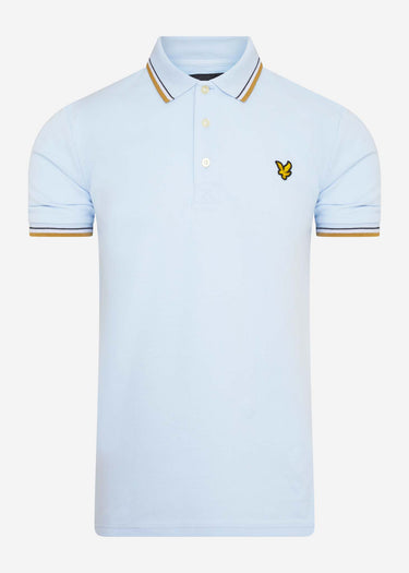 Lyle & Scott Polo's Tipped polo - pastel blue / stand storm