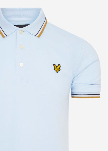 Lyle & Scott Polo's Tipped polo - pastel blue / stand storm