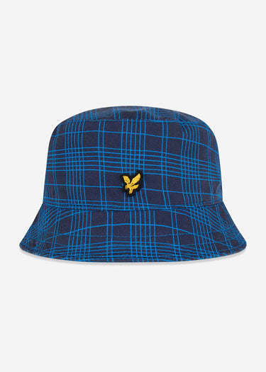 Lyle & Scott Bucket Hats Reversible check bucket hat - navy ocean