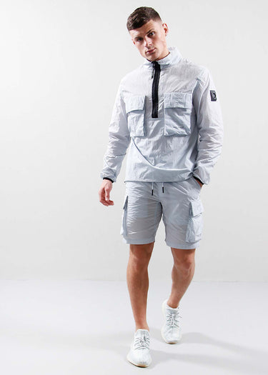 Marshall Artist Overshirts Krinkle nylon half zip - dolphin grey