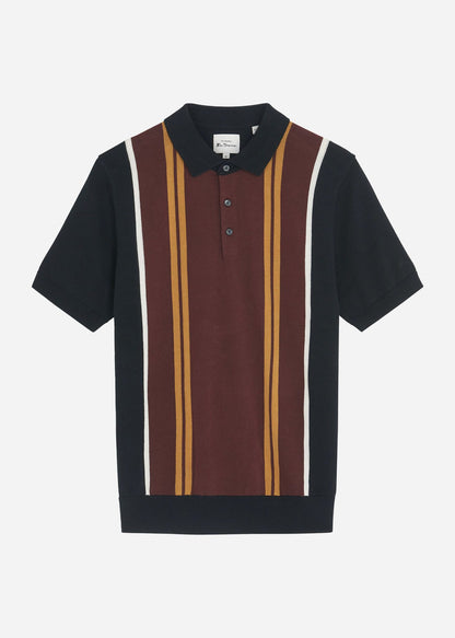 Ben Sherman Polo's  Verticle stripe polo - black 