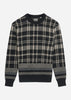 Ben Sherman Truien  Tartan jacquard crew - black 