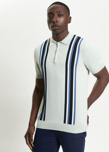 Ben Sherman Polo's Verticle stripe polo - light green