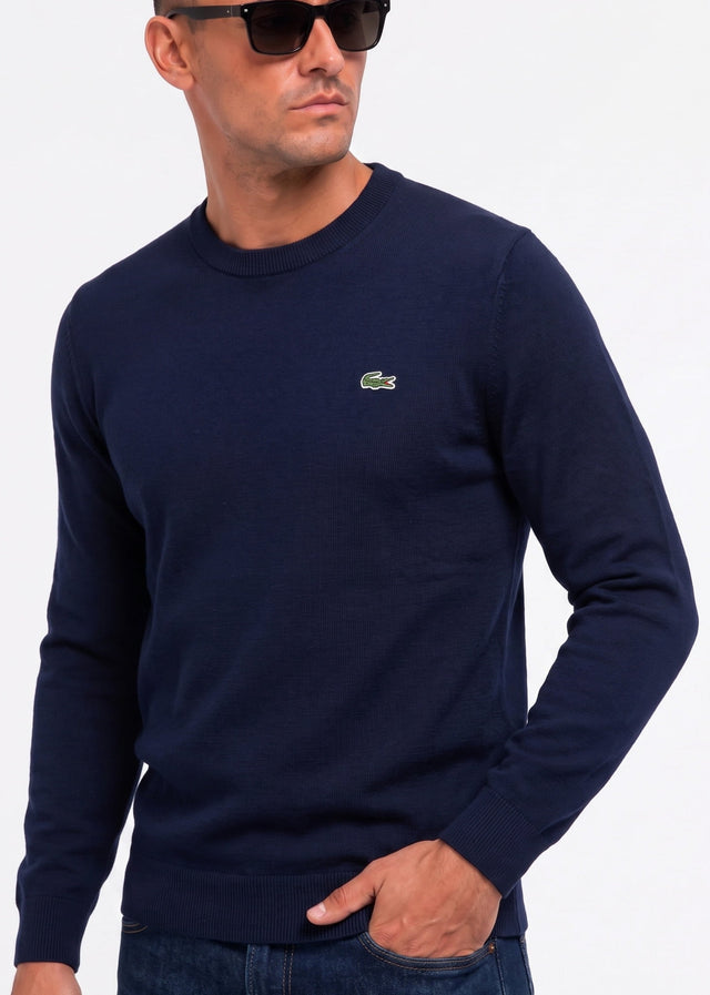 Lacoste Pullover Regular fit crew neck sweater - navy blue