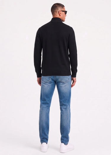 Lacoste Truien Regular fit high zipped neck sweater - black
