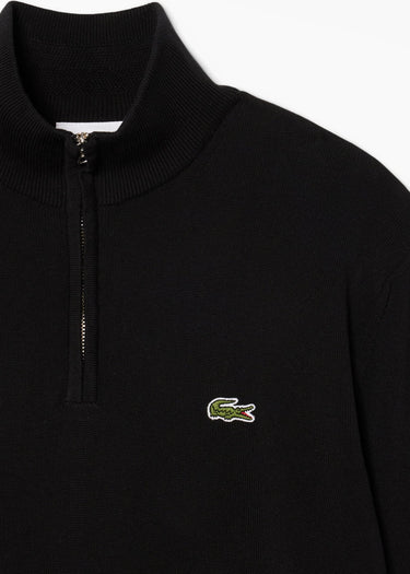 Lacoste Truien Regular fit high zipped neck sweater - black
