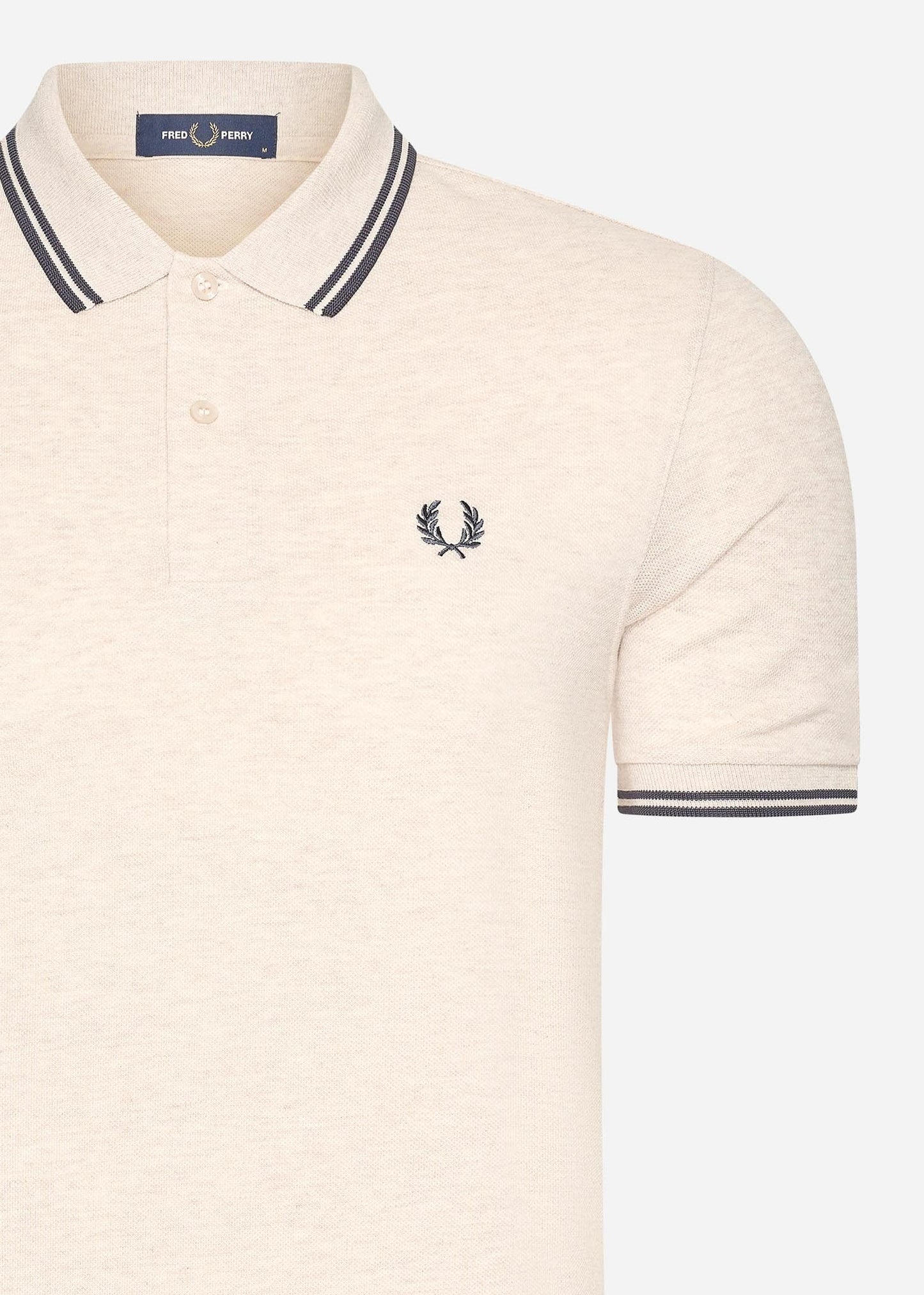 Fred Perry Polo's  Twin tipped fred perry shirt - porridge marl anchor grey anchor grey 