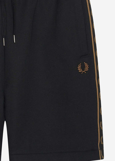 Fred Perry Korte Broeken  Taped sweat short - black warm stone 