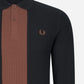Fred Perry Longsleeve Polo's  Panelled long sleeve polo shirt - black 