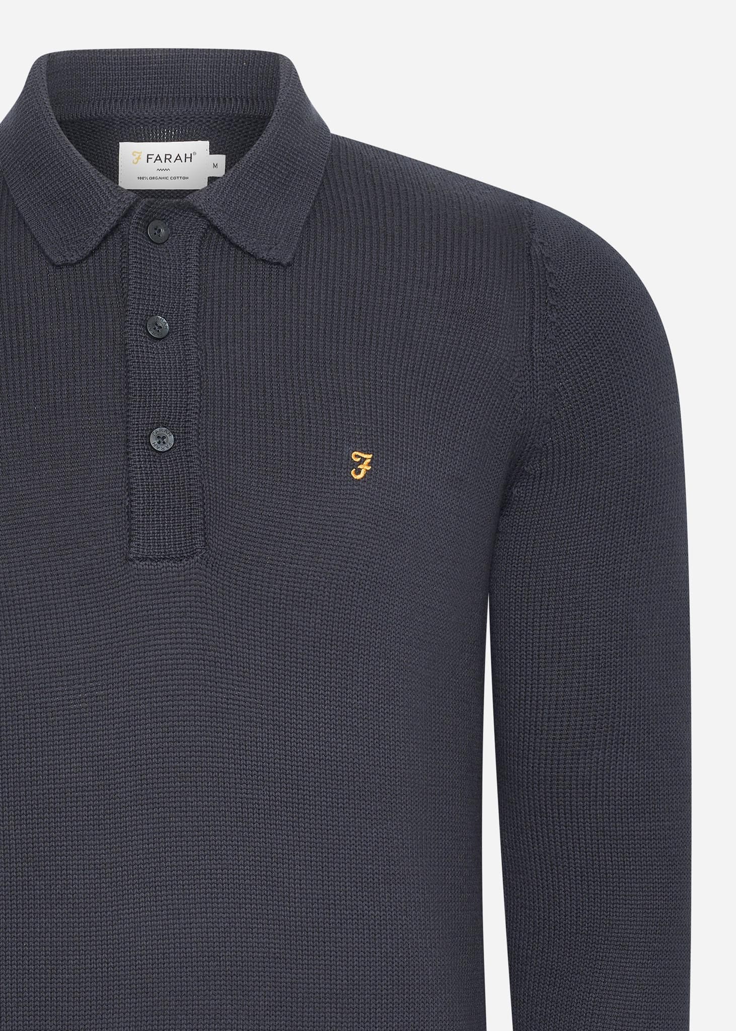 Farah Truien  Sweater hamlet knit ls polo - true navy 