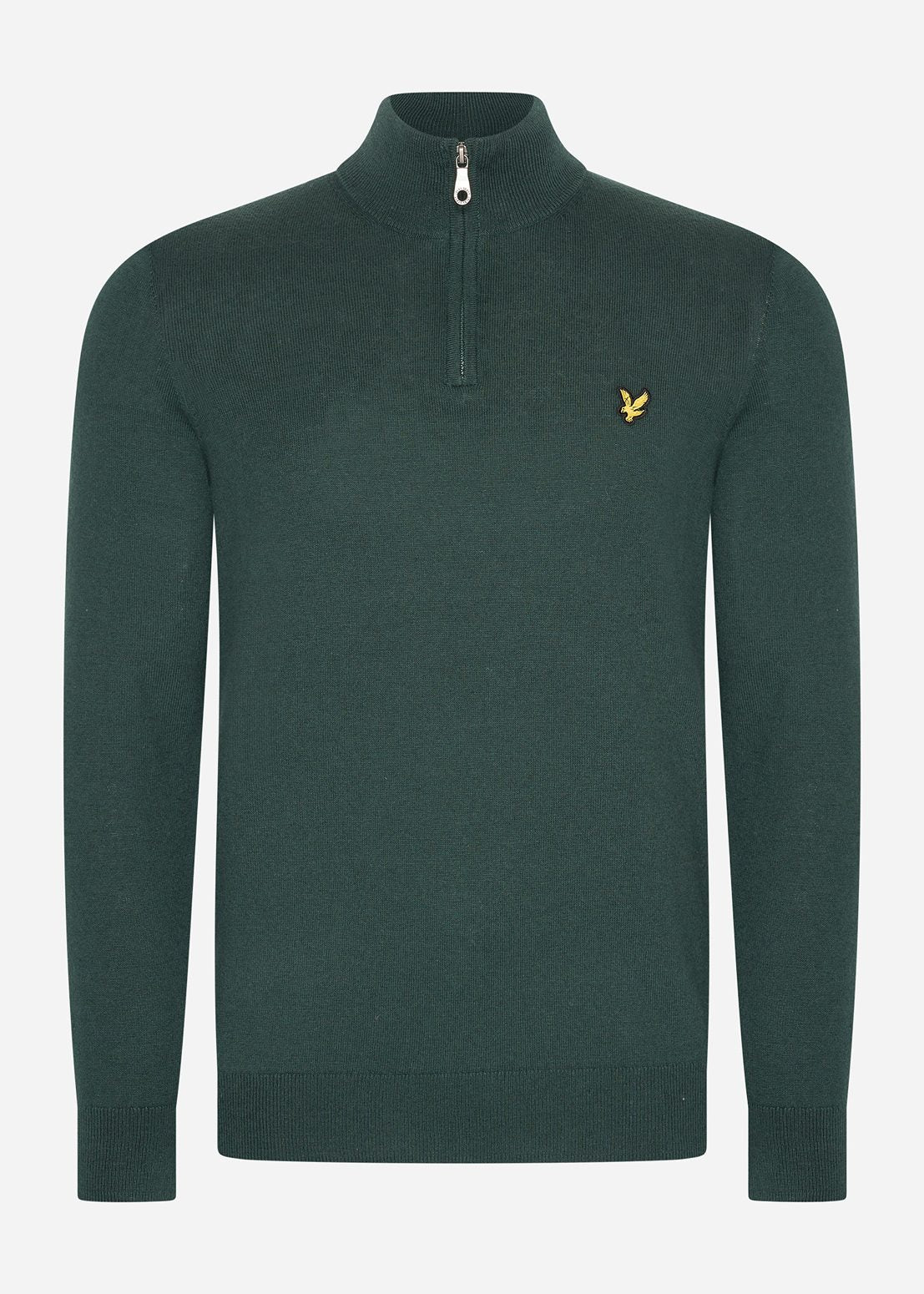 Lyle & Scott Truien Bundle cotton merino quarter zip jumper - jet black - argyle teal - apres navy