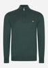 Lyle & Scott Truien Bundle cotton merino quarter zip jumper - jet black - argyle teal - apres navy