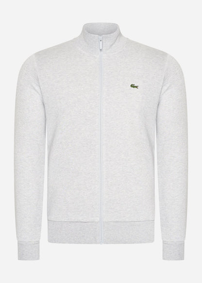 Lacoste Vesten  Brushed fleece zip through sweater - Silver Chine 