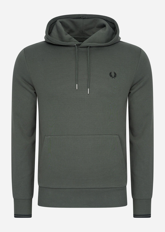 Fred Perry Hoodies  Tipped hooded sweatshirt - field green 