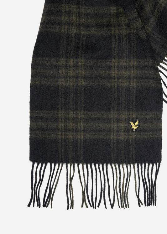 Lyle & Scott Sjaals  Tartan lambswool scarf - mountain moss 