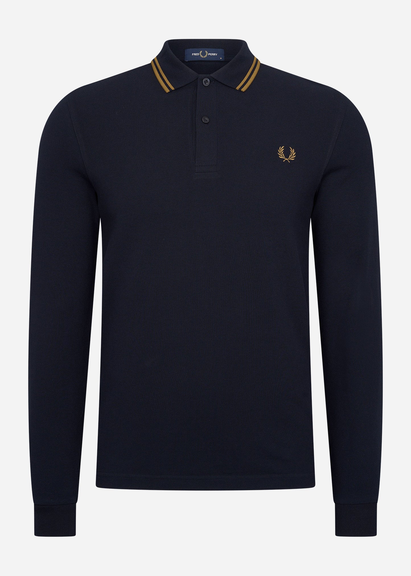 Fred Perry Longsleeve Polo's  LS twin tipped shirt - navy dark caramel 