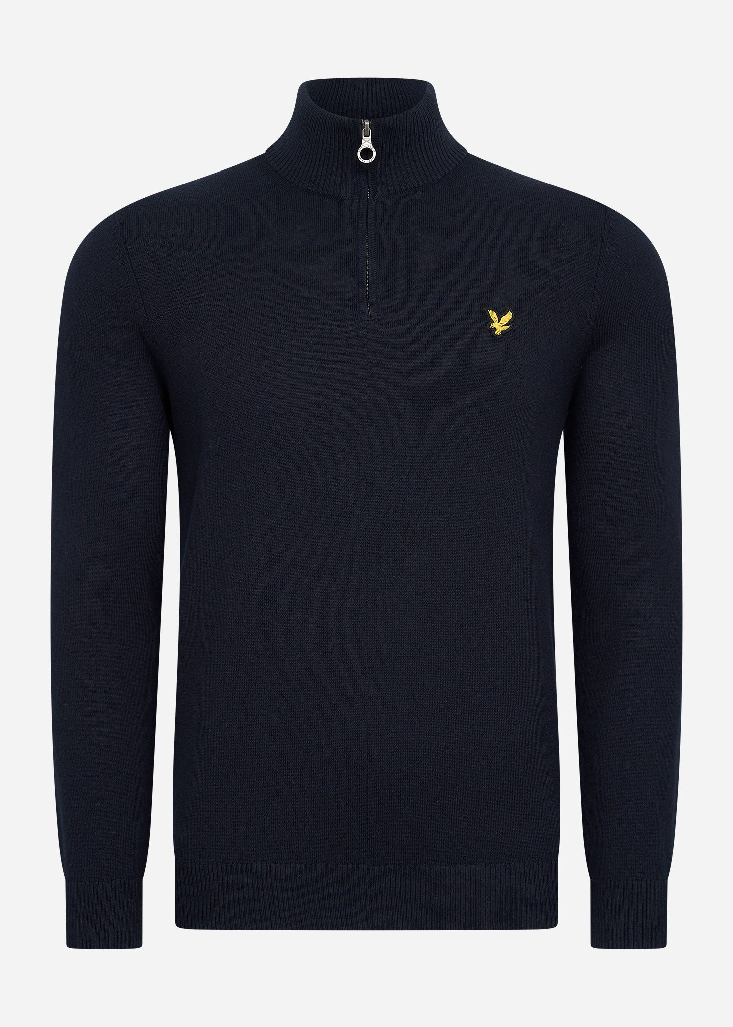 Lyle & Scott Truien Bundle cotton merino quarter zip jumper - jet black - dark navy - mid grey marl