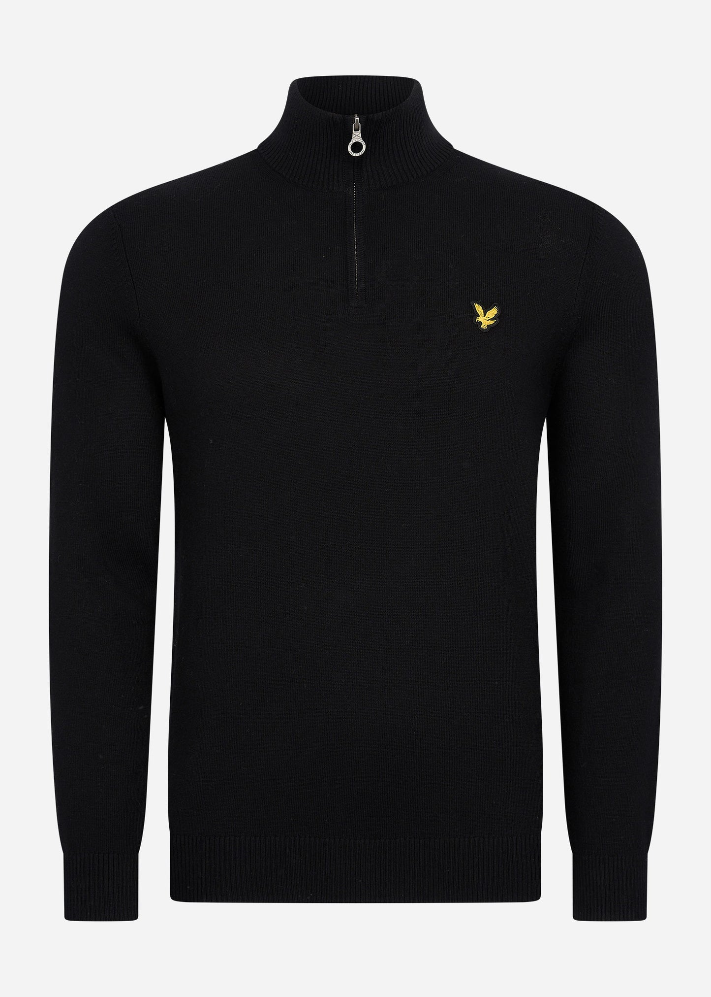 Lyle & Scott Truien Bundle cotton merino quarter zip jumper - jet black - dark navy - mid grey marl