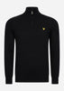 Lyle & Scott Truien Bundle cotton merino quarter zip jumper - jet black - dark navy - mid grey marl