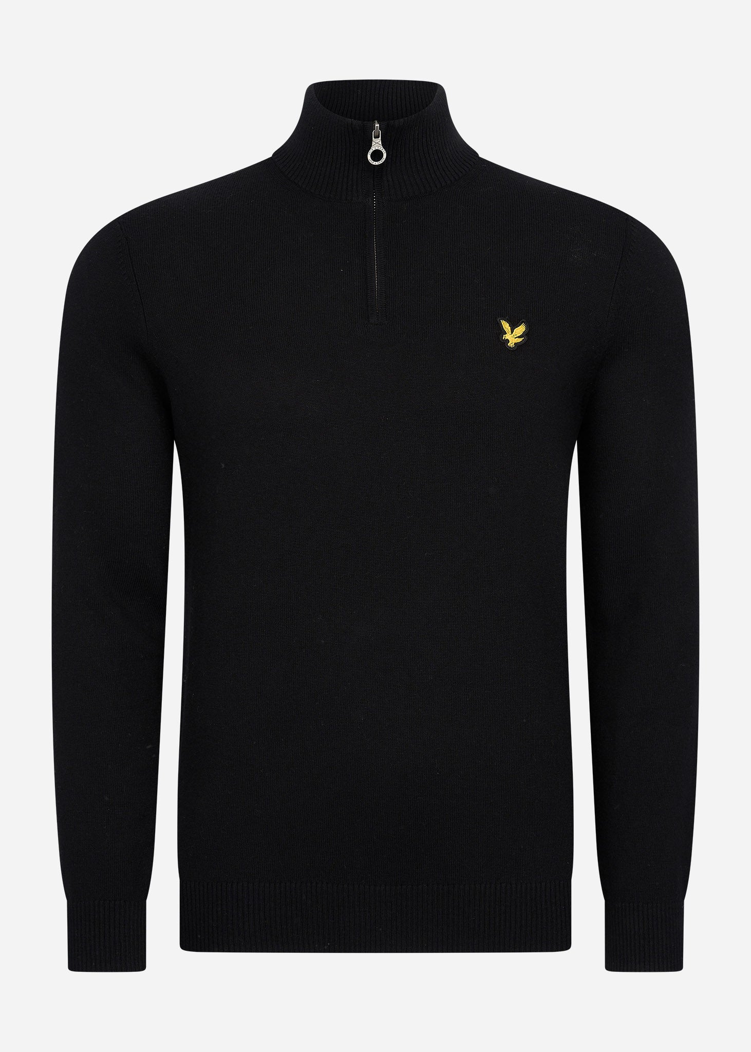 Lyle & Scott Truien Bundle cotton merino quarter zip jumper - jet black - argyle teal - apres navy