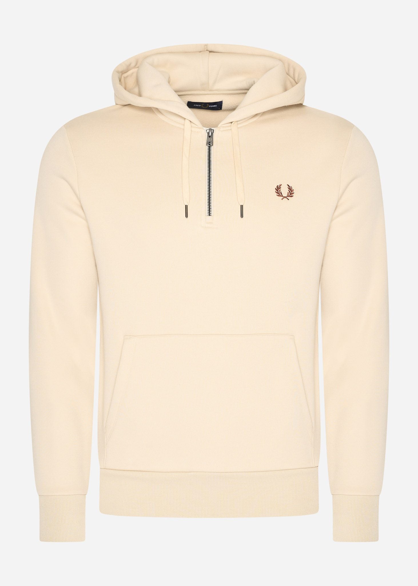 Fred Perry Truien  Hooded fleece back sweatshirt - oatmeal 