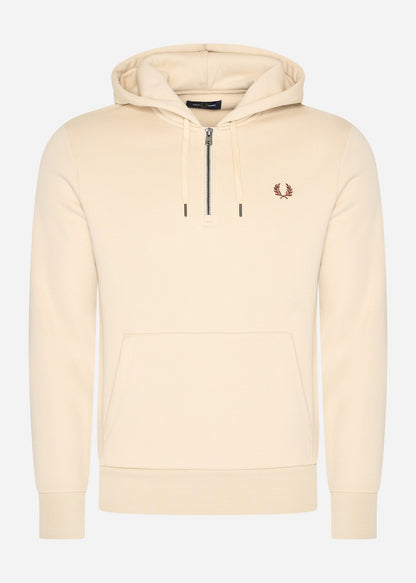 Fred Perry Truien  Hooded fleece back sweatshirt - oatmeal 