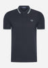 Fred Perry Polo's  Twin tipped fred perry shirt - navy-silver blue silver blue 