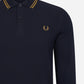 Fred Perry Longsleeve Polo's  LS twin tipped shirt - navy dark caramel 