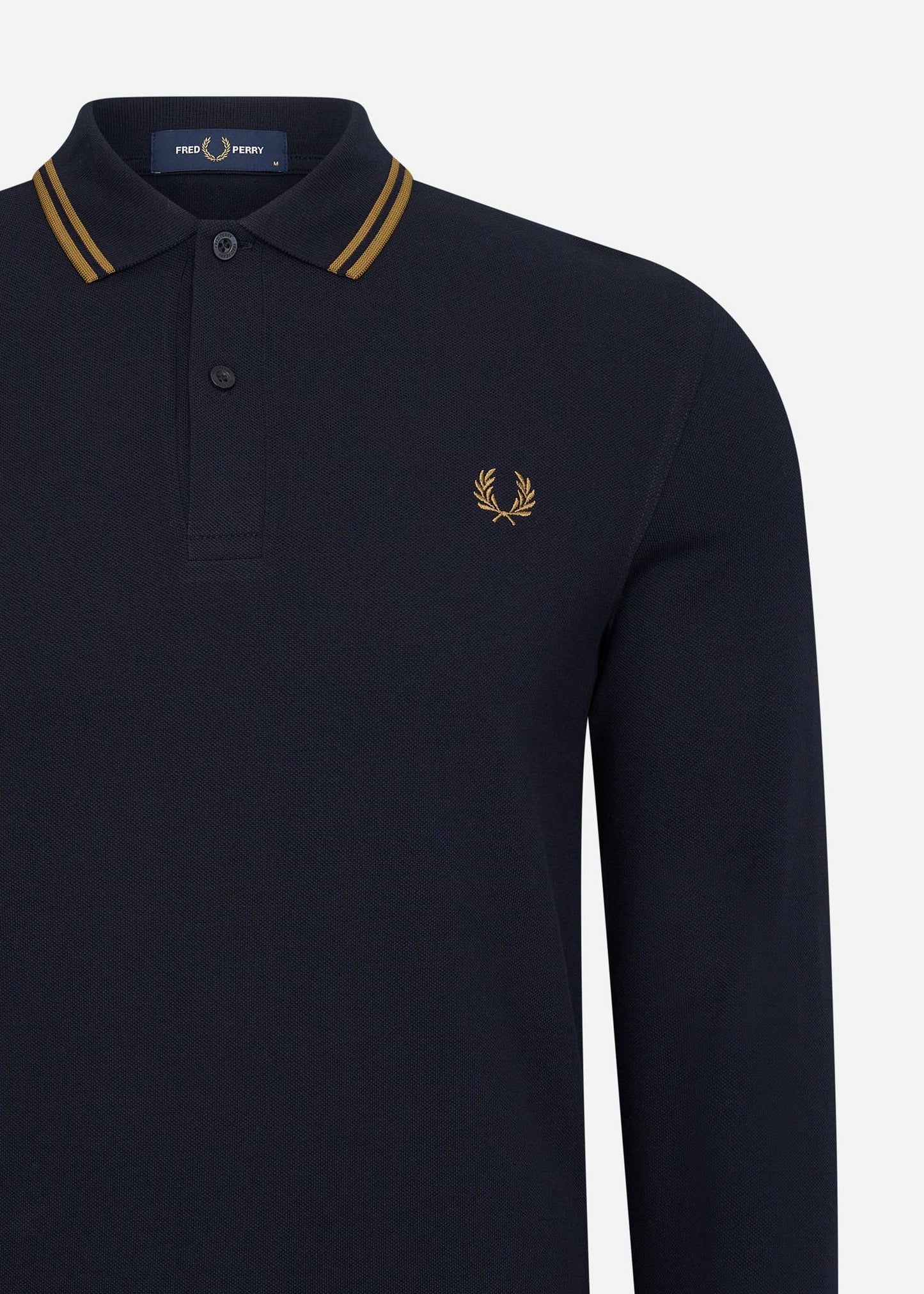 Fred Perry Longsleeve Polo's  LS twin tipped shirt - navy dark caramel 