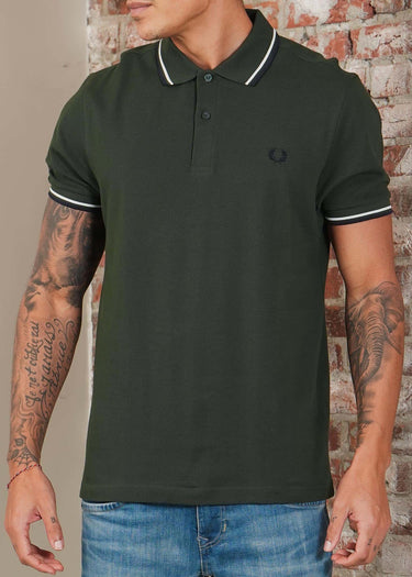 Fred Perry Polo's Twin tipped fred perry shirt - crtgrn snwt nvy