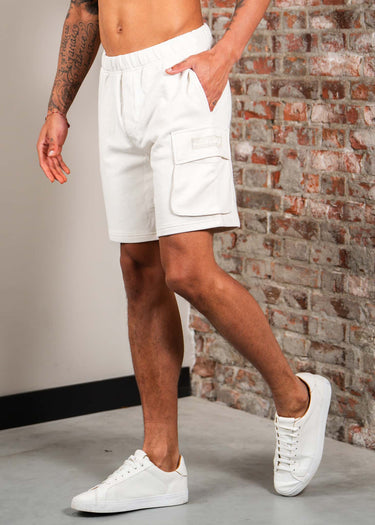 N box logo cargo - white whisper