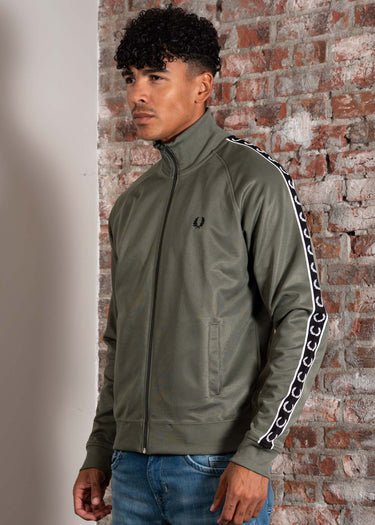 Fred Perry Vesten Taped track jacket - laurel wreath green black