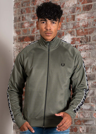 Fred Perry Vesten Taped track jacket - laurel wreath green black