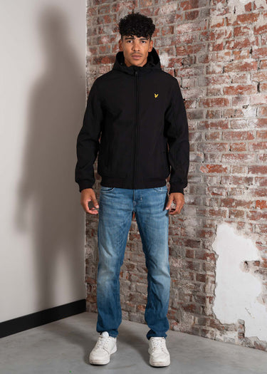 Lyle & Scott Jassen Fleece back softshell jacket - jet black