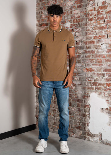 Fred Perry Polo's Twin tipped polo - shaded stone ecru dark petrol