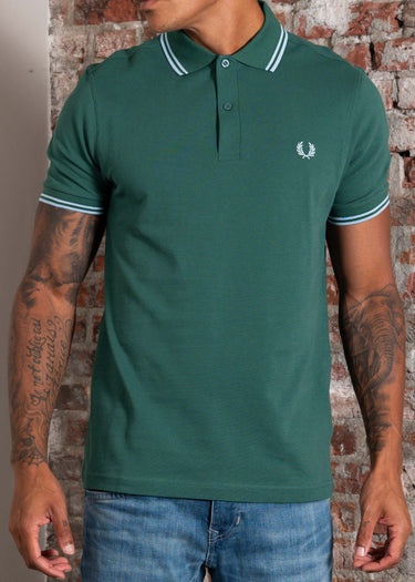 Fred Perry Polo's Twin tipped polo - sport green track blue