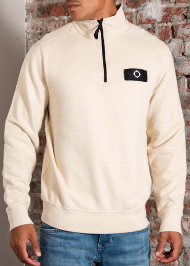 MA.Strum Truien Neo quarter zip sweat - burnt cream