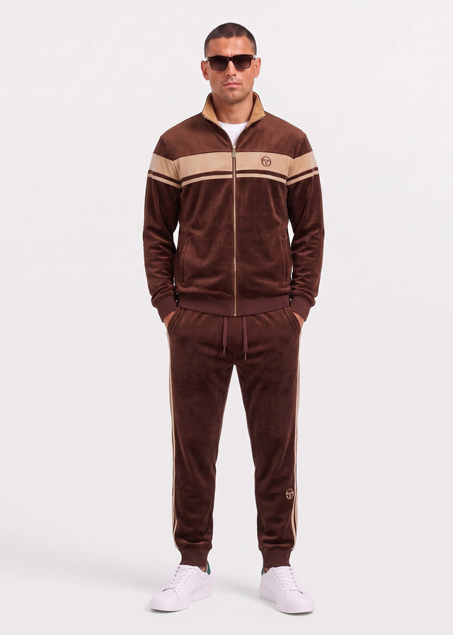 Sergio Tacchini Sweatjacken Damarindo velour tracktop - cappuccino