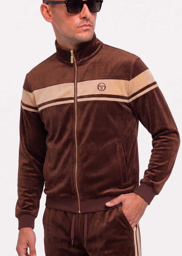 Sergio Tacchini Sweatjacken Damarindo velour tracktop - cappuccino