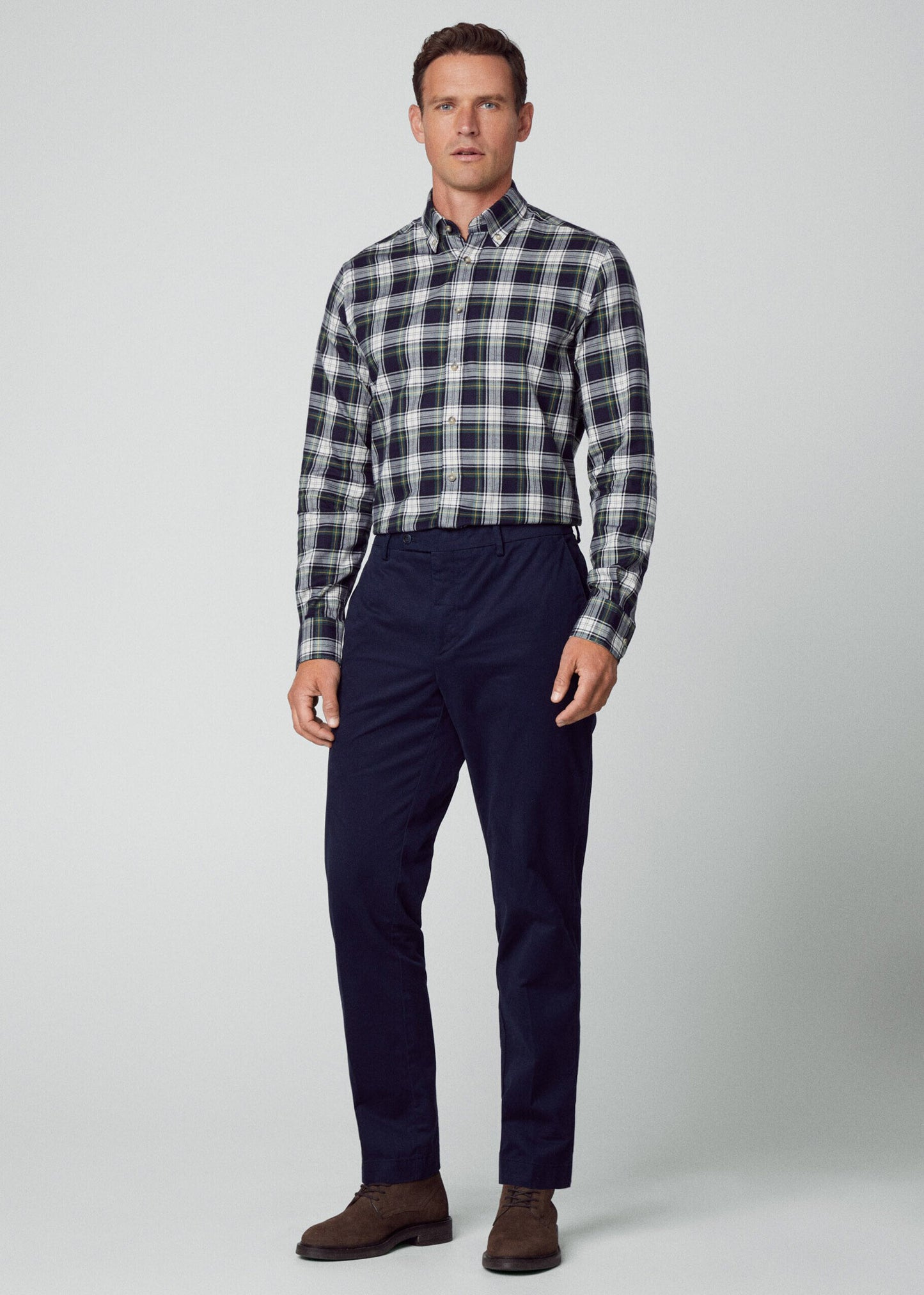 Hackett London Overhemden  Heritage tartan - green navy 