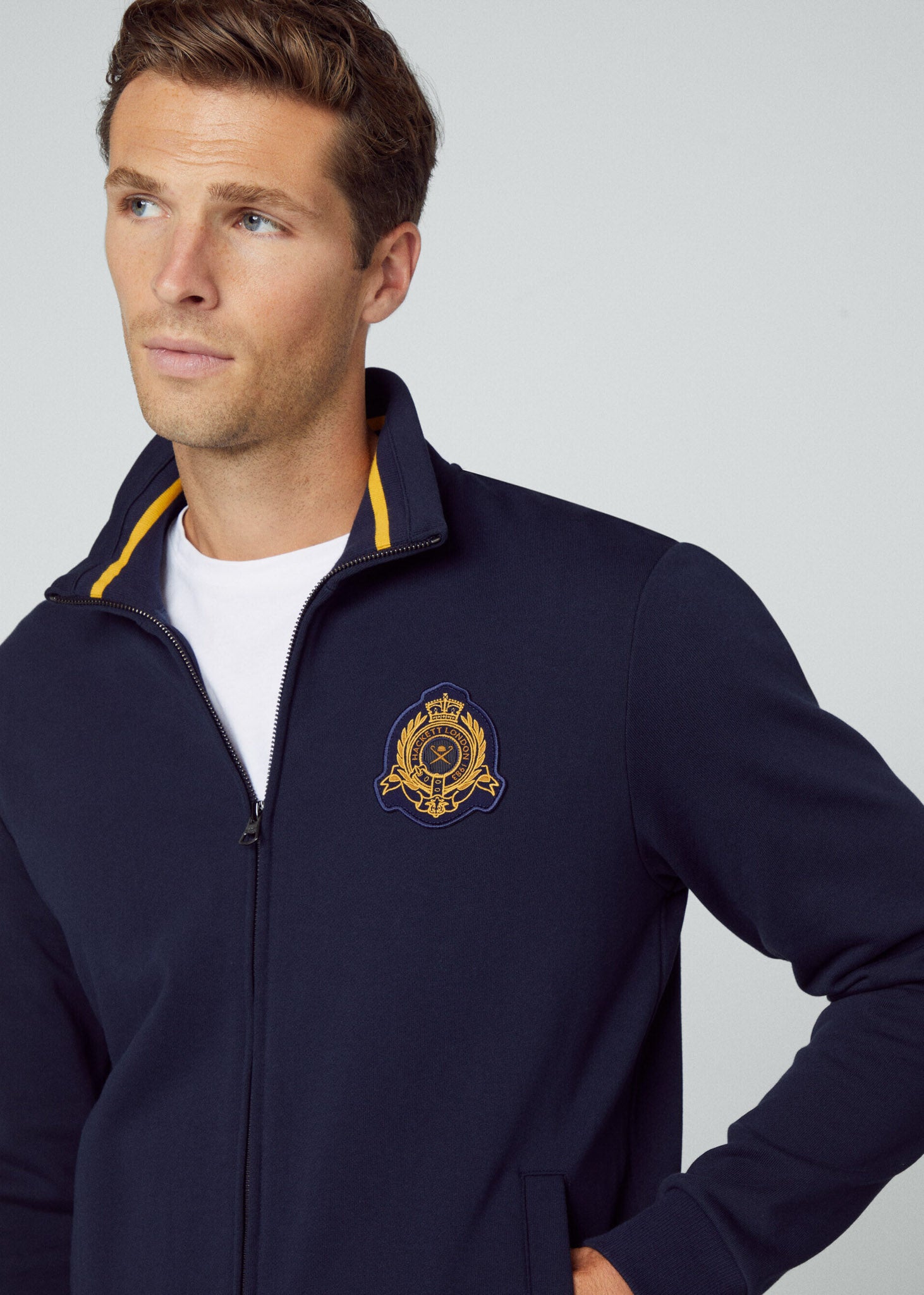 Hackett London Vesten  Heritage tipped full zip - navy 