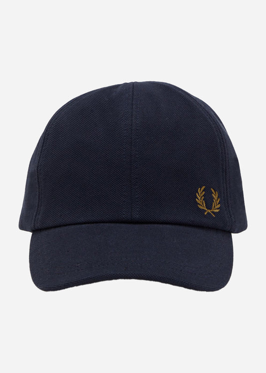 Fred Perry Petten  Pique classic cap - navy dark caramel 