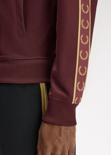 Fred Perry Vesten Contrast tape track jacket - oxblood champagne