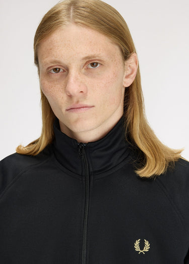 Fred Perry Vesten Contrast tape track jacket - black champagne