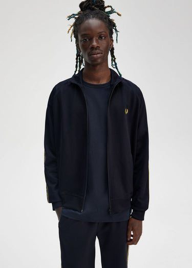 Fred Perry Vesten Contrast taped track jacket - navy honeycomb