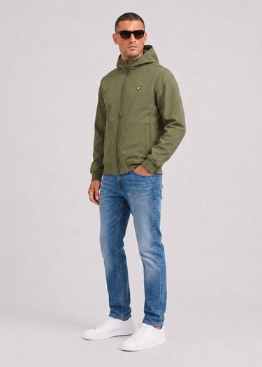 Lyle & Scott Jassen Fleece back softshell jacket - true olive
