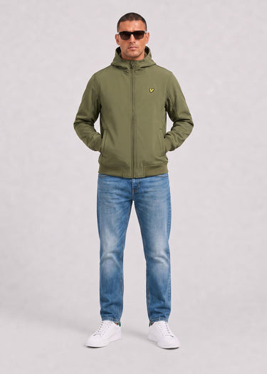 Lyle & Scott Jassen Fleece back softshell jacket - true olive