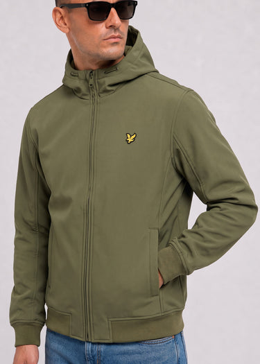 Lyle & Scott Jassen Fleece back softshell jacket - true olive