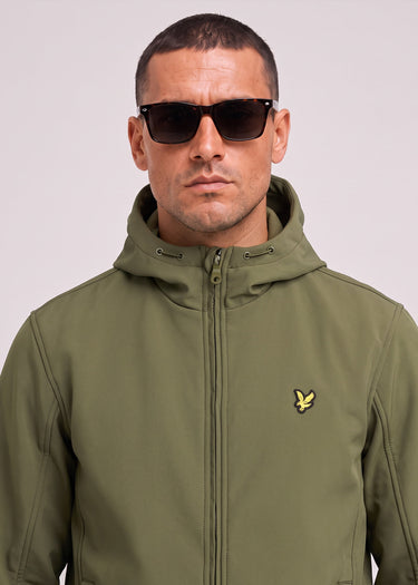 Lyle & Scott Jassen Fleece back softshell jacket - true olive
