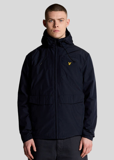 Lyle & Scott Jassen Lightweight hooded zip through jacket - dark navy